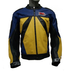 Кожаная мотокуртка AGV Suzuki GSXR Black-Yellow-Blue